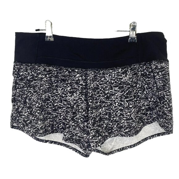 Lululemon Run Times Shorts Womens Size 8 Mid Rise Iced Wave Black 4" Inseam - Picture 1 of 4